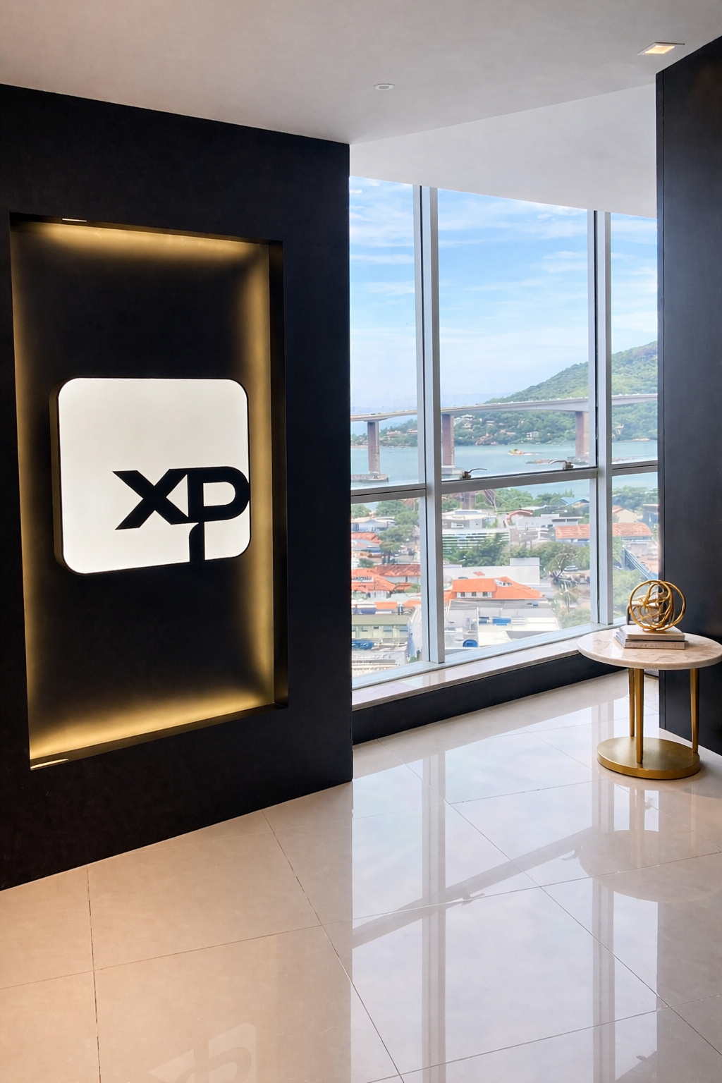 Escritório elev Investimentos com logo da XP - parceria estratégica